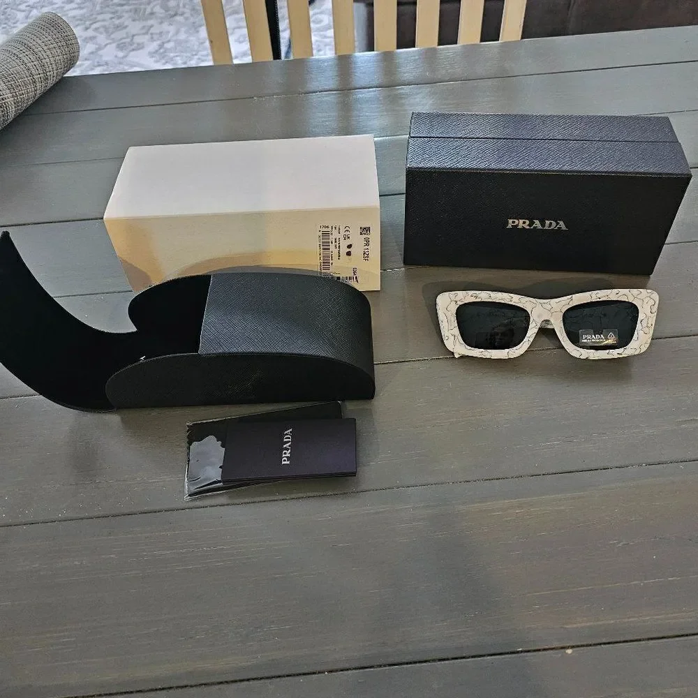 Prada Women's Dark Grey Lens Cat Eye Ladies Sunglasses